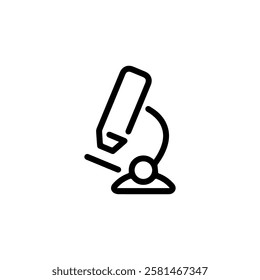 Microscope line icon for scientific research Vector