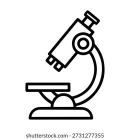 Símbolo de laboratorio de investigación científica de iconos de línea de microscopio