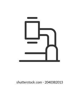 Microscope line icon, sign or symbol. Premium pictogram in trendy outline style. Microscope pixel perfect vector icon isolated on a white background. 