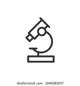 Symbol, Zeichen oder Symbol der Mikroskoplinie. Premium-Piktogramm im trendigen Rahmenstil. Mikroskop Pixel perfekte Vektorsymbol einzeln auf weißem Hintergrund. 