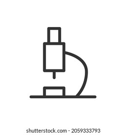 Icono de línea de microscopio, signo o símbolo. Pictograma de primera calidad con un diseño de diseño. Icono de vector perfecto de píxeles de microscopio aislado en un fondo blanco.