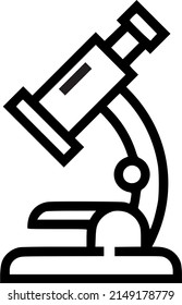 Icono de línea de microscopio. Pictograma de paro. Ilustración vectorial aislada en un fondo blanco. Firma EPS Vector para aplicaciones móviles y sitios web.
