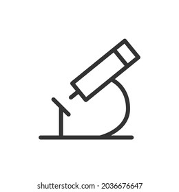 Icono de línea de microscopio en estilo de moda. Pictograma vectorial de trazo aislado sobre un fondo blanco. Iconos del contorno premium del microscopio.