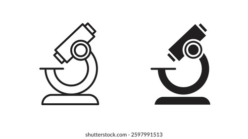 Microscope line icon vector set.