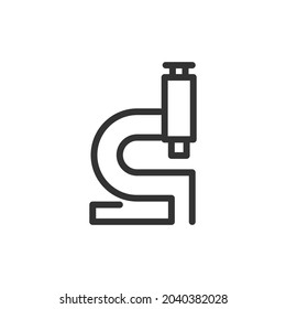 Icono de línea de microscopio. Símbolo web para web y aplicaciones. Diseño de firma en el estilo de contorno. Objeto de trazo de microscopio.
