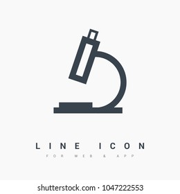 microscope line vector icon