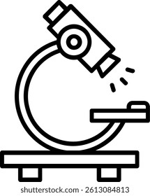 Microscope Line Vector Icon Design
