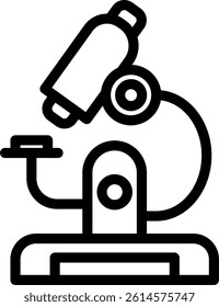 Microscope Line Vector Icon Design