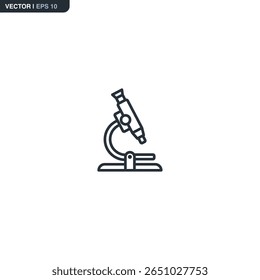 Microscópio, sinal de estilo linear para conceito móvel e web design. Símbolo, ilustração de logotipo. Gráficos de vetor perfeitos com pixel
