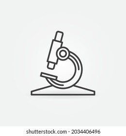 Microscope linear vector concept icon or logo element