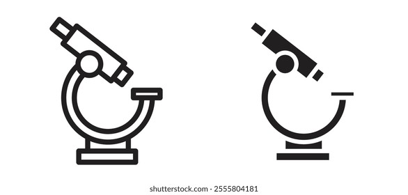 Microscope liner icon vector set.