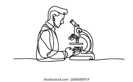 Microscope, lines on a white background