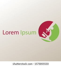 microscope logo design template. gear microscope vector illustration.