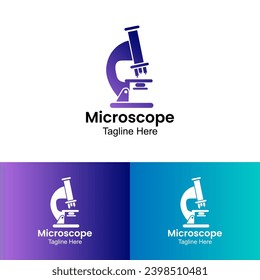 Microscope Logo Design Template For Research.