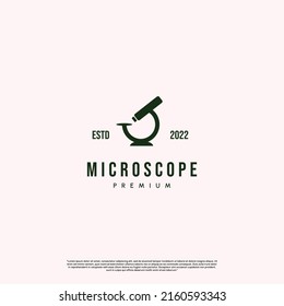 Microscope Logo Design Vintage Retro 