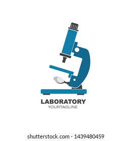 microscope logo icon vector illustration design template