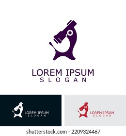 Microscope logo image design. Simple illustration of biology microscope vector icon