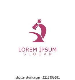 Microscope logo image design. Simple illustration of biology microscope vector