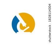 Microscope logo sign symbol design vector template
