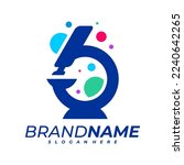 Microscope logo template, Science logo design vector
