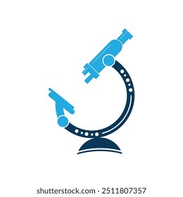 Modelo de design de vetor de logotipo de microscópio