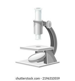 Microscope as Medical Device for Examining and Investigating Small Object and Structure Vector Illustration