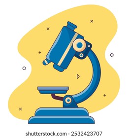 El microscopio es un equipo médico para ver objetos de tamaño micro. Ciencia, laboratorio, concepto médico aislado fondo blanco
