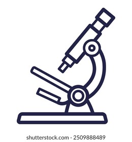 Microscopio. Icono médico. Ilustración vectorial aislada sobre fondo blanco.