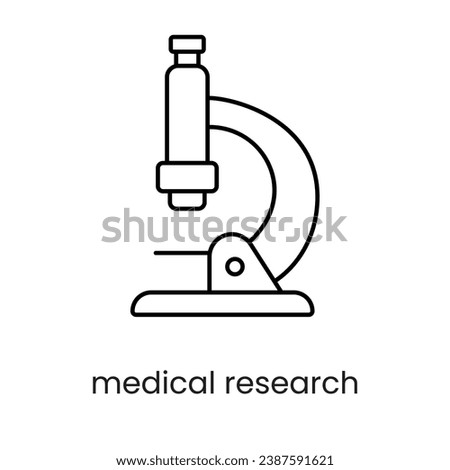Microscope, medical research line icon vector for educational materials about diabetes