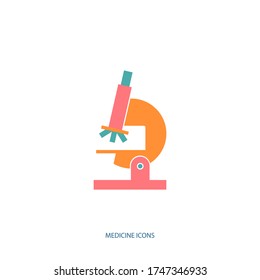 microscope medicine icon isolated on background. flat style