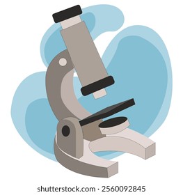 microscope.  microbiology magnifying tool. Symbol of science, chemistry and exploration. Vector lab