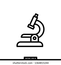 Microscope Money Coin Icon Vector Illustration Logo Template