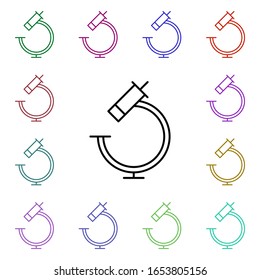 Microscope multi color style icon. Simple thin line, outline vector of medical icons for ui and ux, website or mobile application