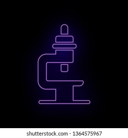 Microscope, neon icon. Biotechnology and Science, Chemical laboratory. Can be use infographic and presendation - Vector icon