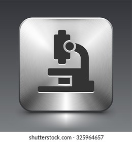Microscope on Silver Square Button