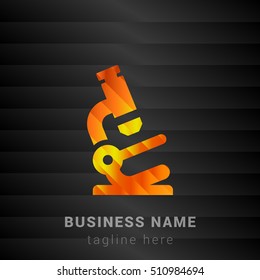 Microscope Orange, Yellow and Black silk fashion premium icon / Logo