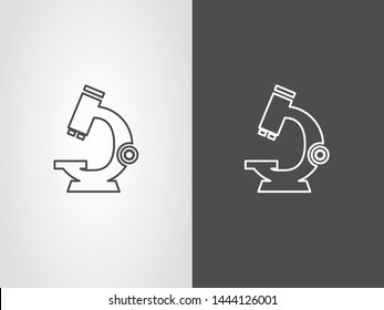 Microscope Organism Analyst Science Research Doctor Hospital Diagnose Medical Treatment Icon Outline Black White