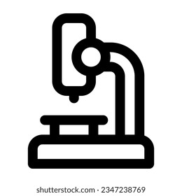 Microscope in outline icon. Experiment, science, education
