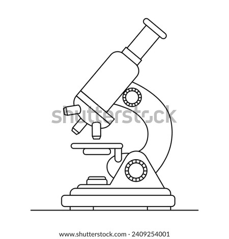 Microscope outline icon isolated on white