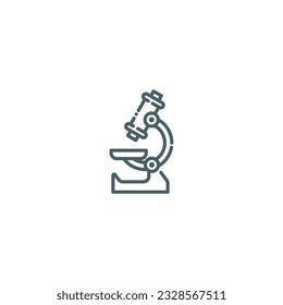 Microscope Outline Icon - Science and Chemical Elements Icon Vector Illustration Isolated.