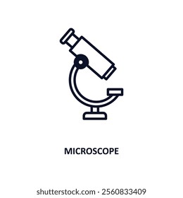 microscope outline icon.  Thin line icon from education collection. Editable vector isolated on white background