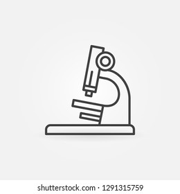 Microscope outline icon. Vector chemistry and science concept symbol in thin line style