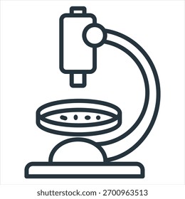 Ilustração do vetor do ícone de contorno do microscópio