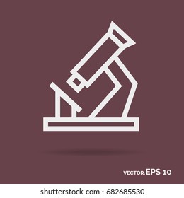 Microscope outline icon white color isolated on background