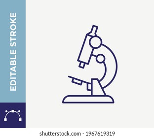 Microscope Outline Vector Editable Stroke Icon