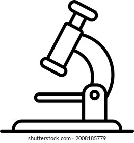 Microscope Outline Vector Icon Design
