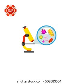 Microscope and Picture of Bacteria Icon