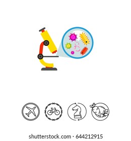 Microscope and Picture of Bacteria Icon