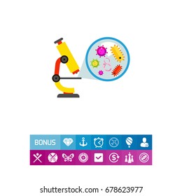 Microscope and Picture of Bacteria Icon