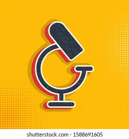 microscope pop art, retro icon. Vector illustration of pop